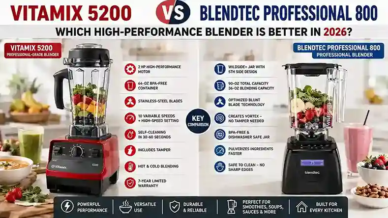 best Vitamix 5200 vs Blendtec Professional 800
