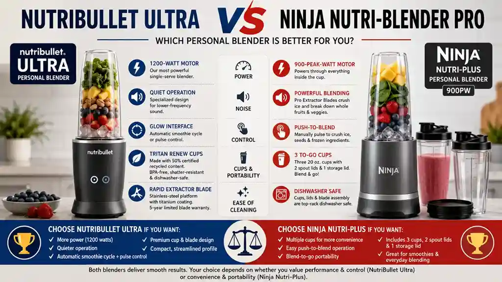 NutriBullet Ultra vs Ninja Nutri-Blender Pro: Which Personal Blender Is Better?
