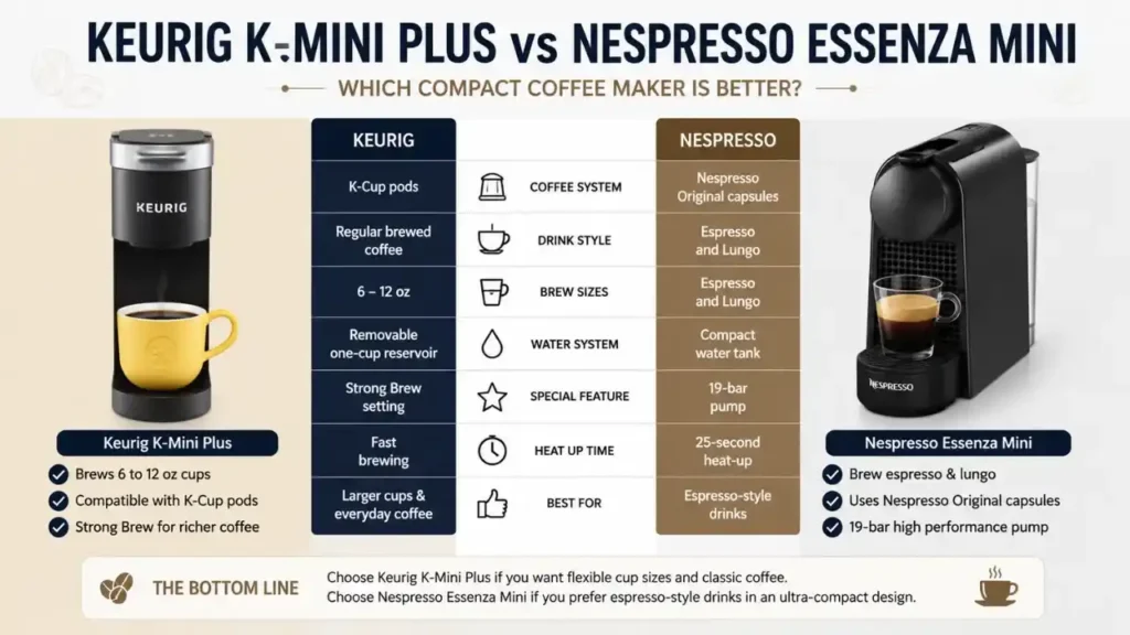 Keurig K-Mini Plus vs Nespresso Essenza Mini