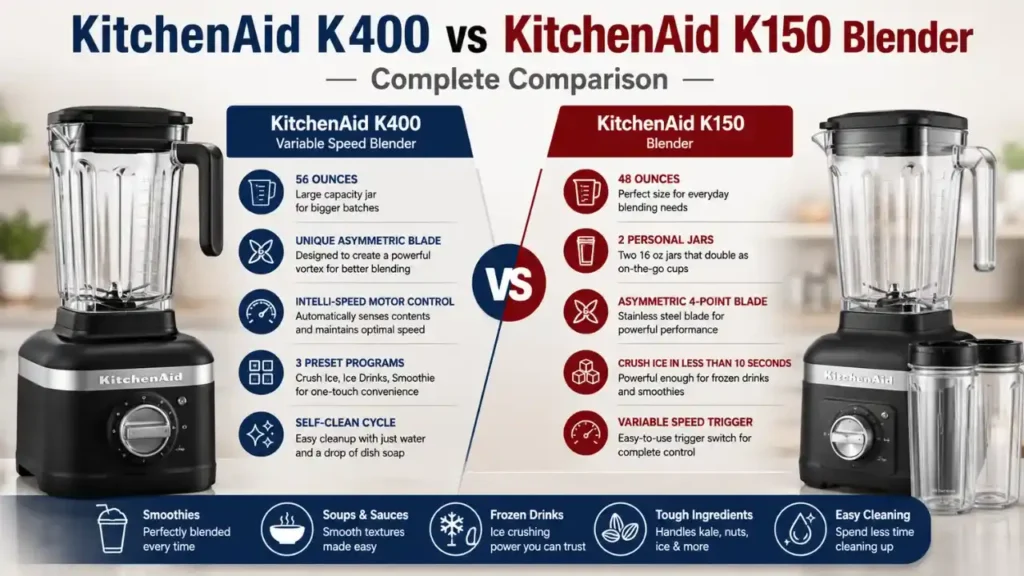 KitchenAid K400 vs KitchenAid K150 Blender