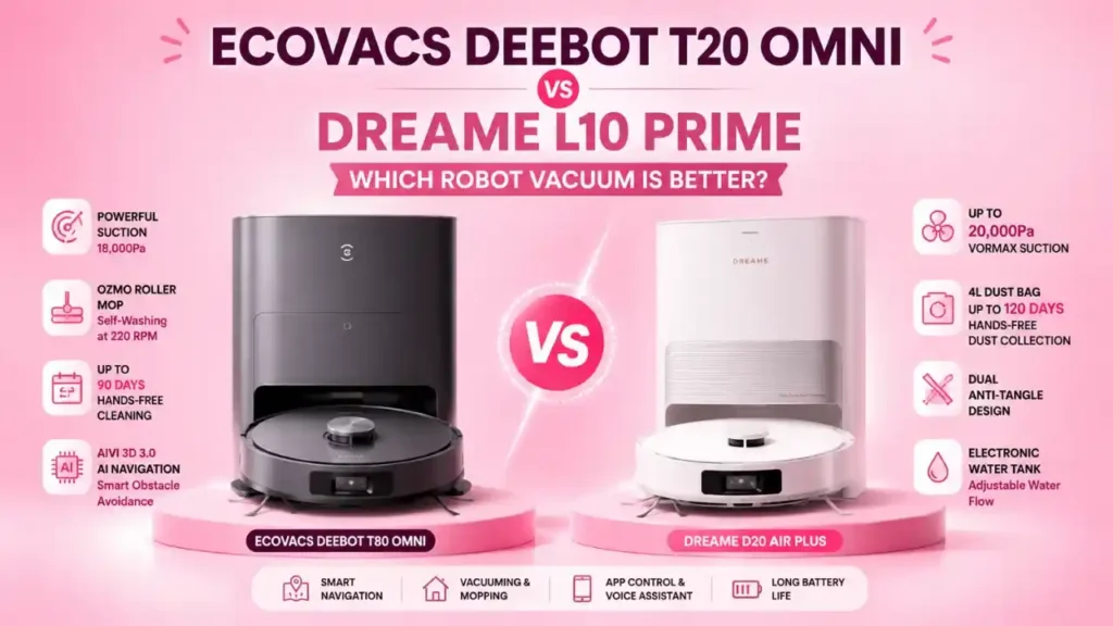 best covacs Deebot T20 Omni vs dreame L10 Prime:(2026) Complete Comparison