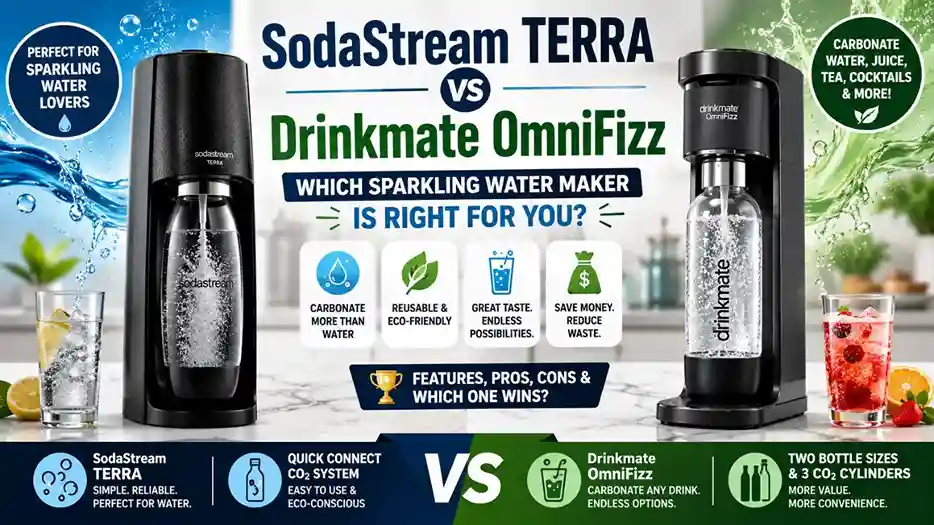 SodaStream TERRA vs Drinkmate OmniFizz: Which Sparkling Water Maker Is Better?