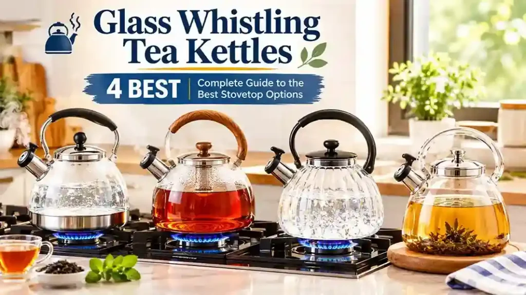 Glass whistling tea kettles