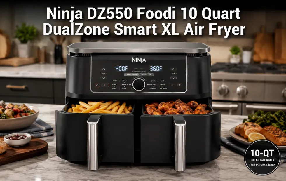Ninja DZ550 Foodi 10 Quart DualZone Smart XL Air Fryer